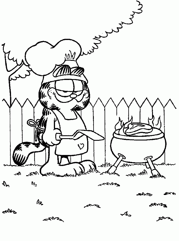 Download Garfield Was Cooking Coloring Page Or Print Garfield Was 