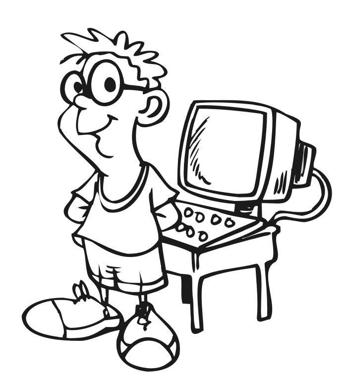 Computer Coloring Page | Family coloring page