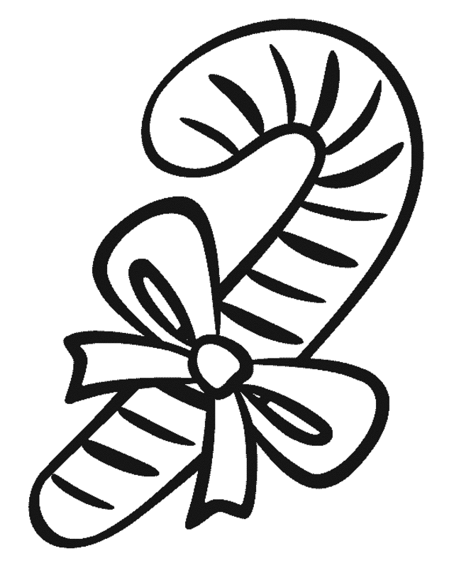 Free Printable Coloring Page Kids Christmas Candy Cane