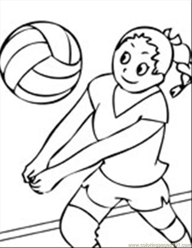 Coloring Pages Volleyball Ink T (Sports > Volleyball) - free 
