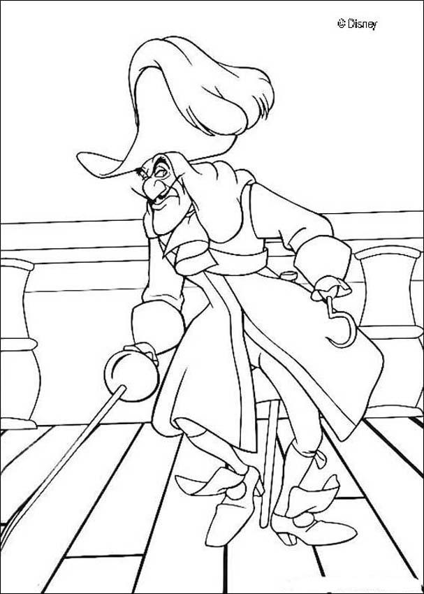 Peter Pan coloring pages - Captain Hook and Peter Pan