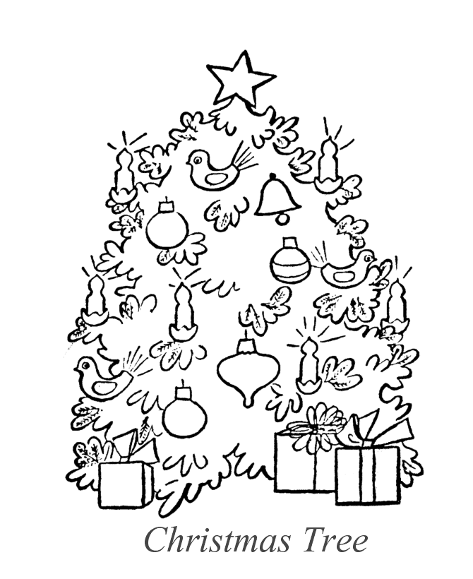 Christmas Tree Coloring Pages – Old Fashioned Christmas Tree 