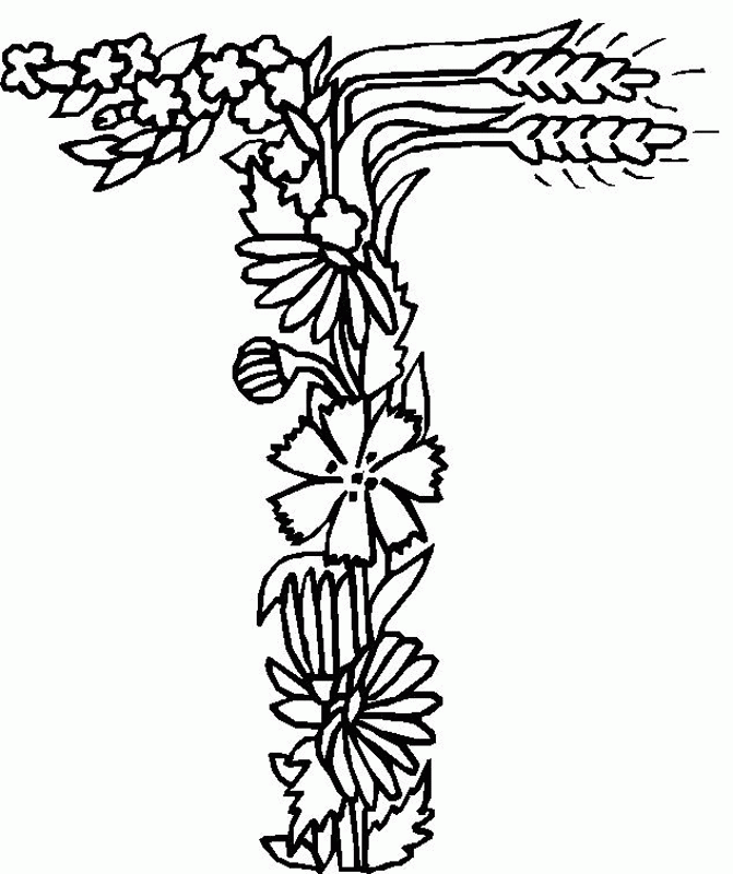 spring flowers coloring page word surrounded