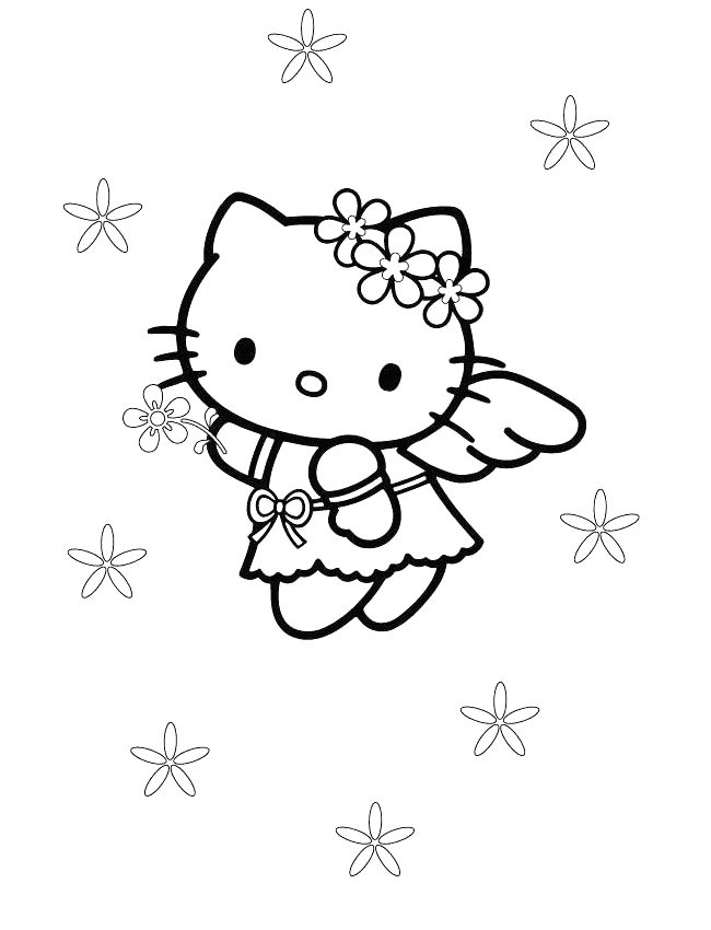 hello kitty angle Colouring Pages (page 2)