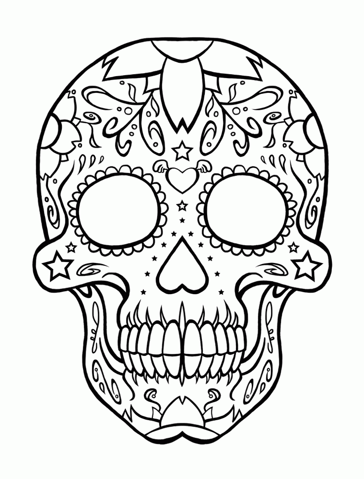 Skull Coloring Pages – 736×969 Coloring picture animal and car 