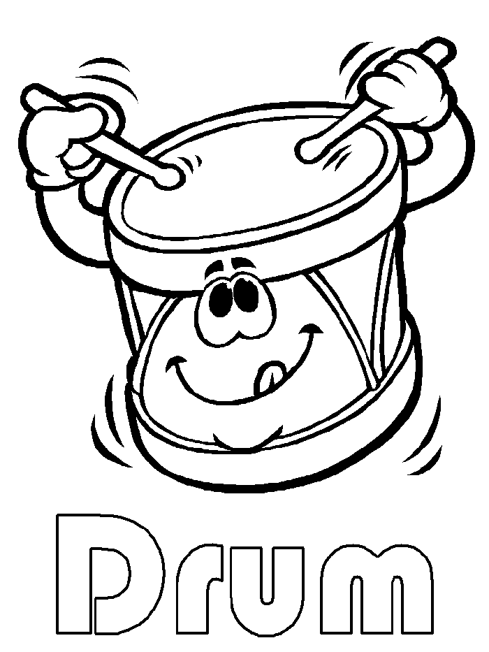 Free Printable Music Coloring Pages for kids – Drum | Free 