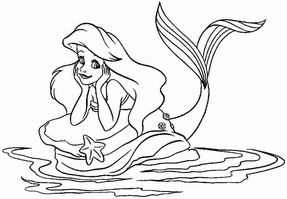 Free Printable Disney Princess Little Mermaid Ariel Coloring 