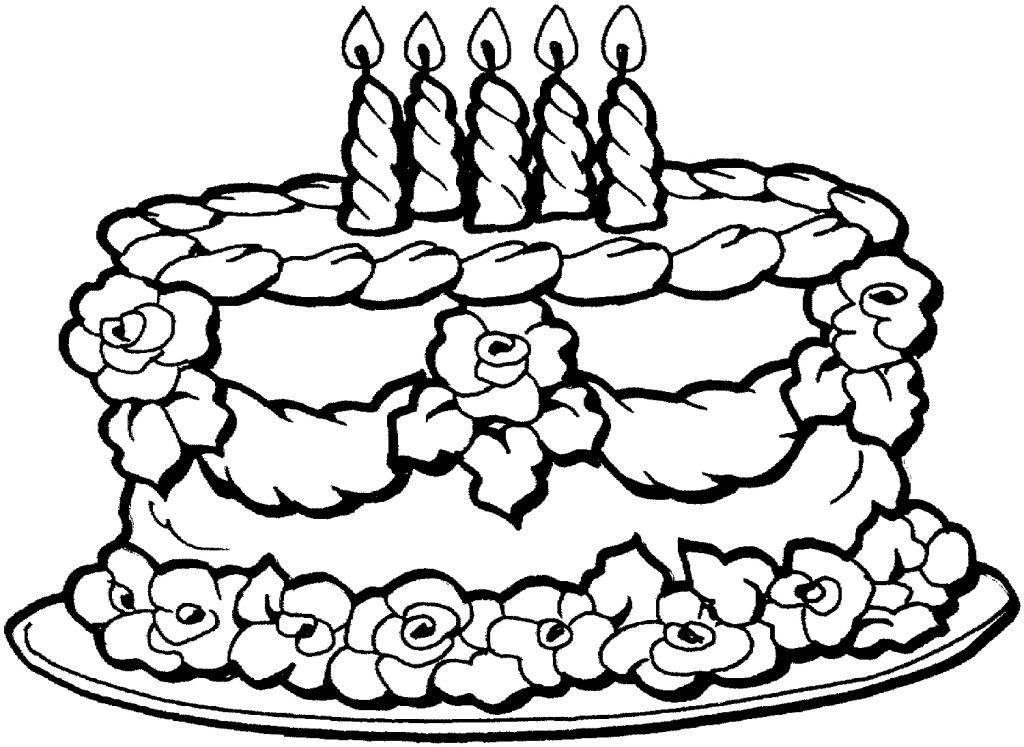 Cake Coloring Pages for Kids | ThoughtfulCardSender.