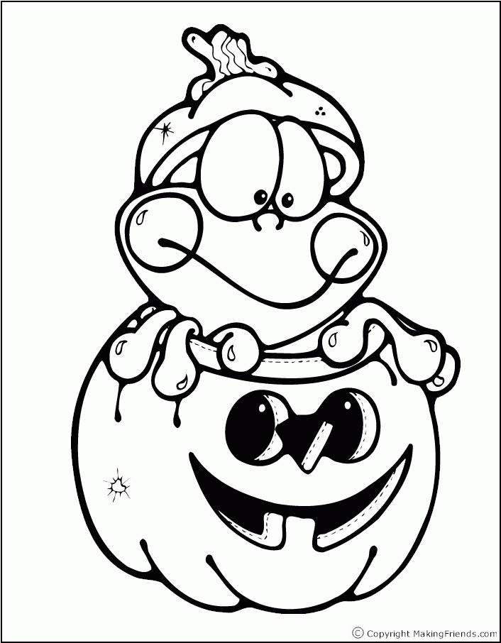 Halloween Frog Coloring Page