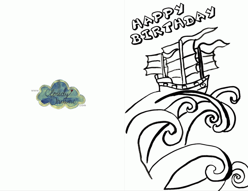 Birthday Coloring Cards | Free coloring pages