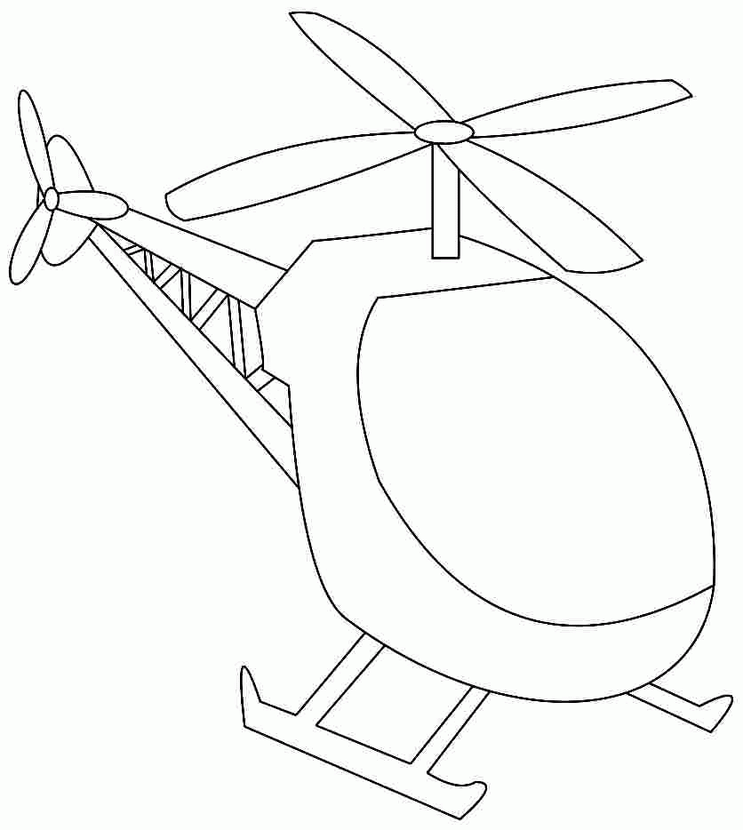 Printable Transportation Helicopter Colouring Pages - #