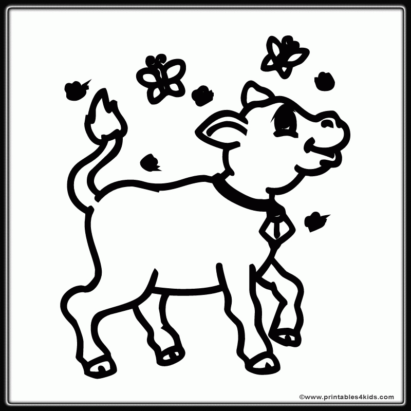 Happy Dancing Cow Coloring Page : Printables for Kids – free word 