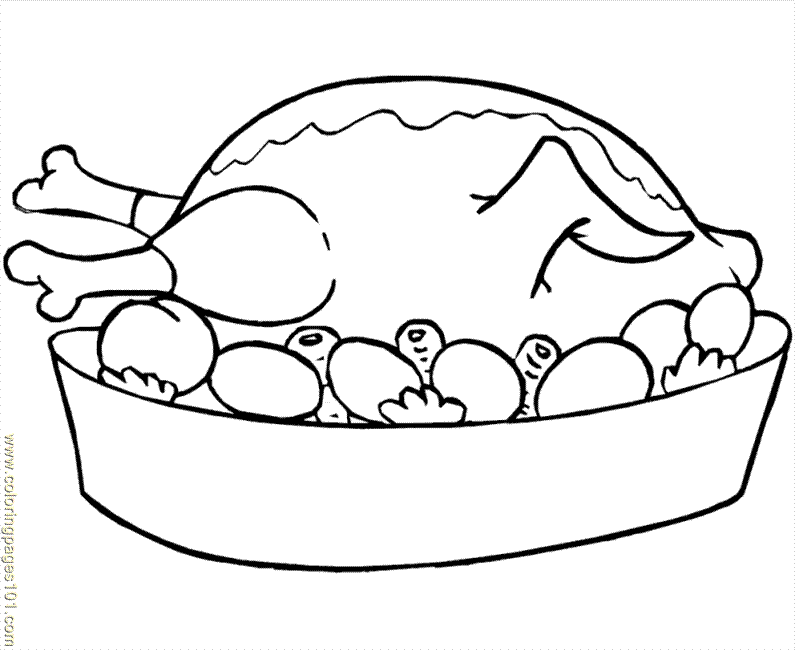 Coloring Pages Thanksgiving Food Printable (Food & Fruits > Others 