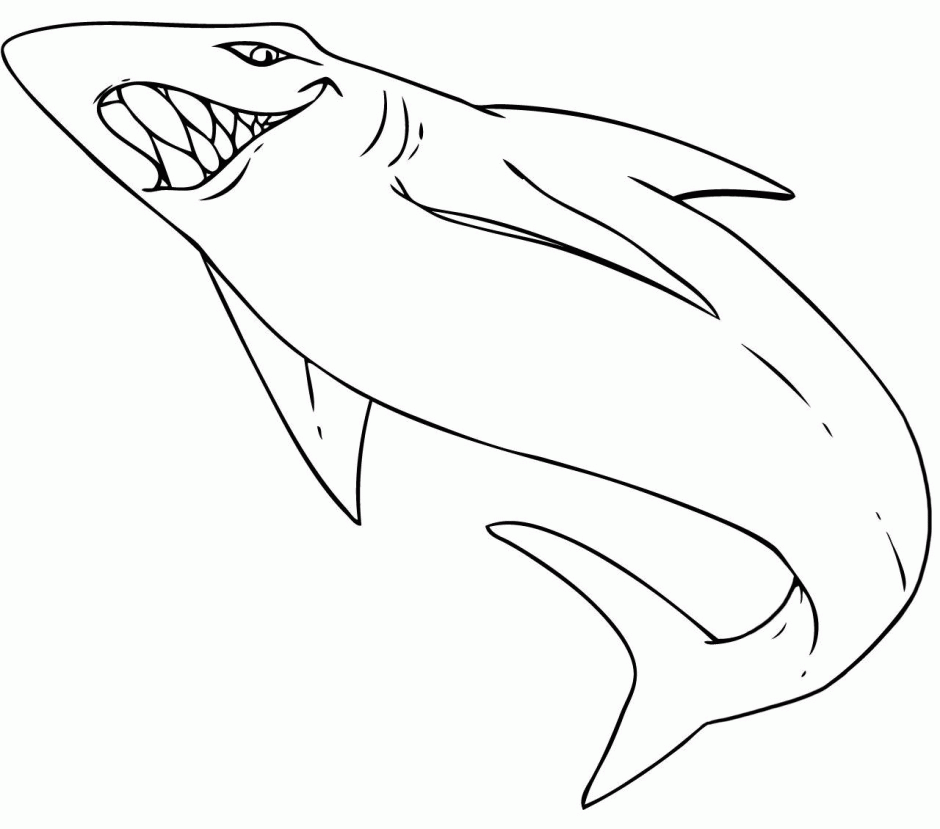 Tiger Shark Coloring Pages For Kids Printable Coloring Sheet 