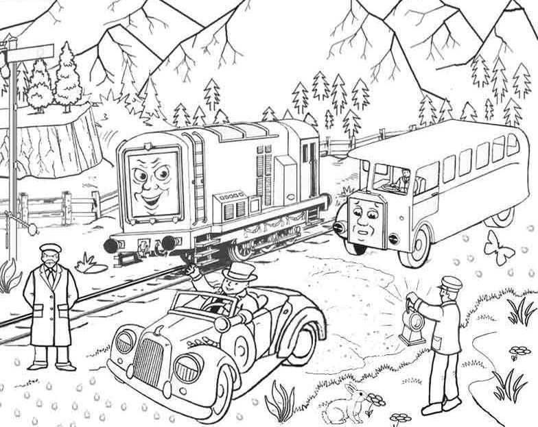 Thomas And Friends Saw A Motorist Coloring For Kids - Thomas And 