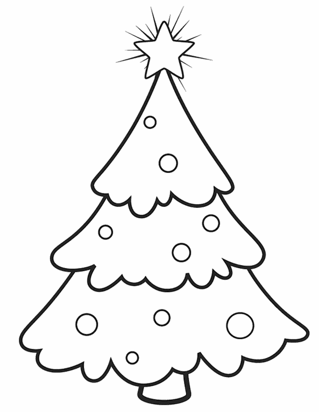 Coloring pages Free christmas tree coloring pages printable Free 