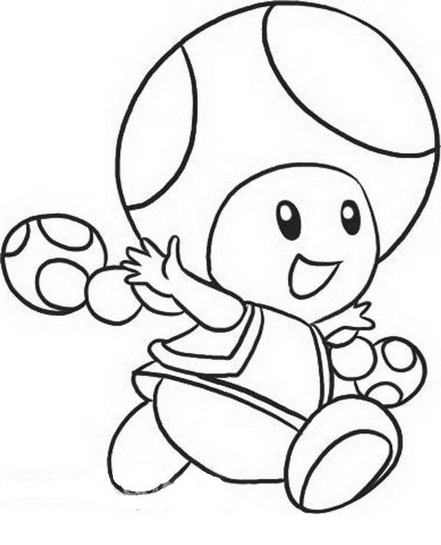 yoshi and toad boo Colouring Pages
