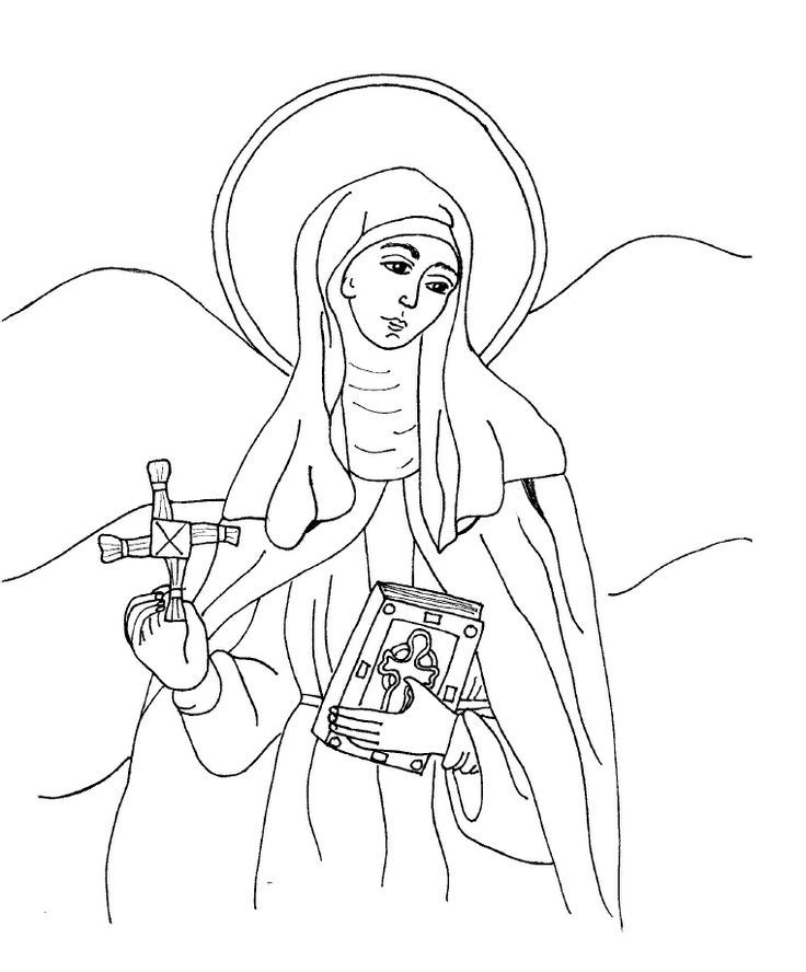 St. Brigid coloring page Feb 1 | Orthodox Home