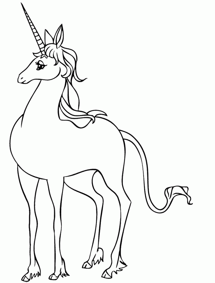 Unicorn Coloring Pages : Unicorn Having Fun Coloring Page Kids 