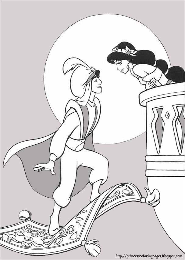 PRINCESS JASMIN FROM ALLADIN COLORING PAGES:Child Coloring and 