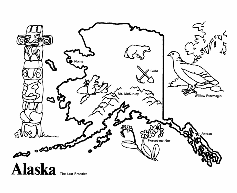 USA-Printables: Alaska State outline map 3 - State of Alaska 