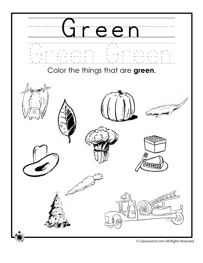 Color Green Worksheet | Classroom Jr.