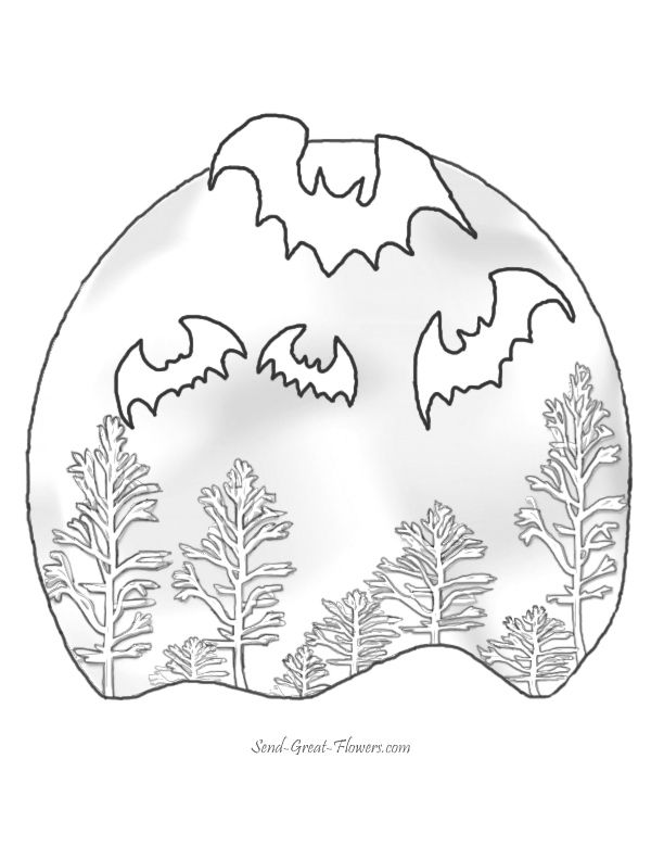 halloween bats coloring page