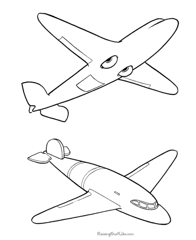 Kid airplane picture to color 025