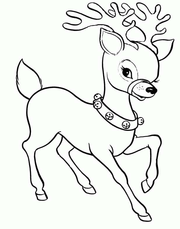 Little Reindeer Merry Christmas Coloring Pages - Christmas 
