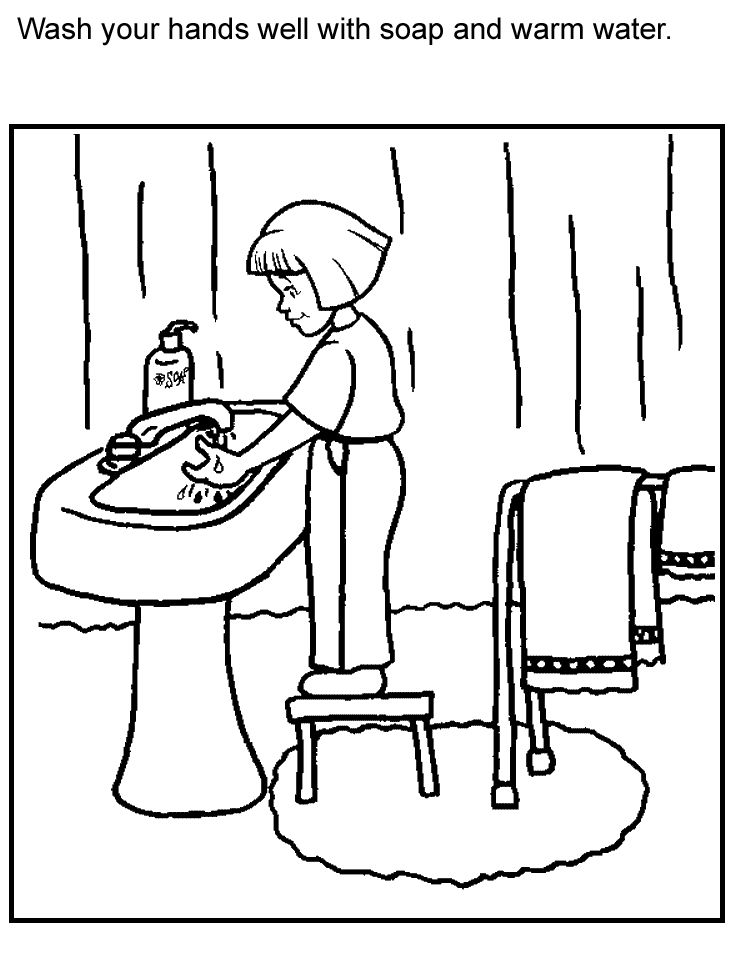 Coloring Page: Handwashing - Partnership for Food Safety Education