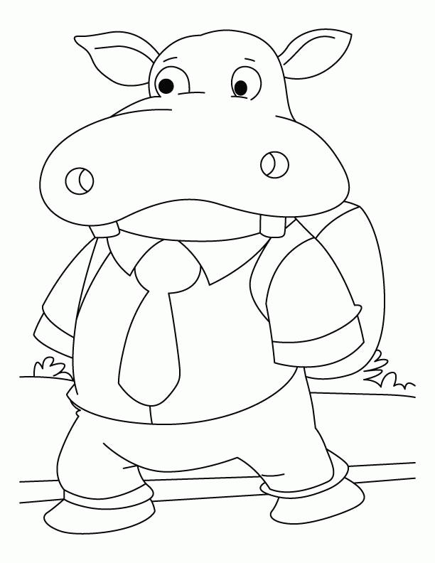 Hippopotamuses Colouring Pages