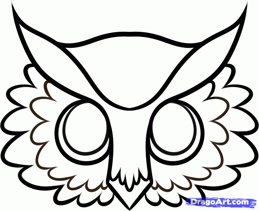 owl face mask Colouring Pages
