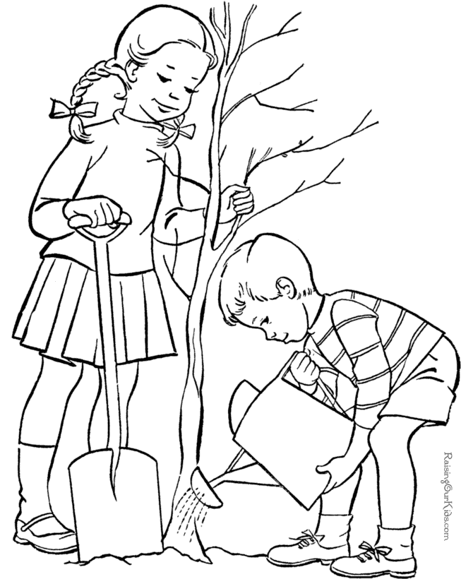 Tree leaf coloring book pages 001