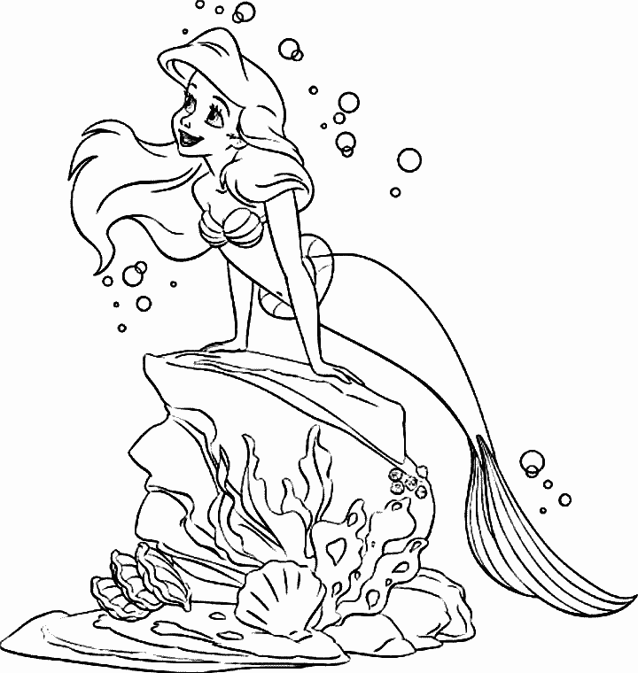 Disney Princess Coloring Pages Swimming | Free Printable Coloring 
