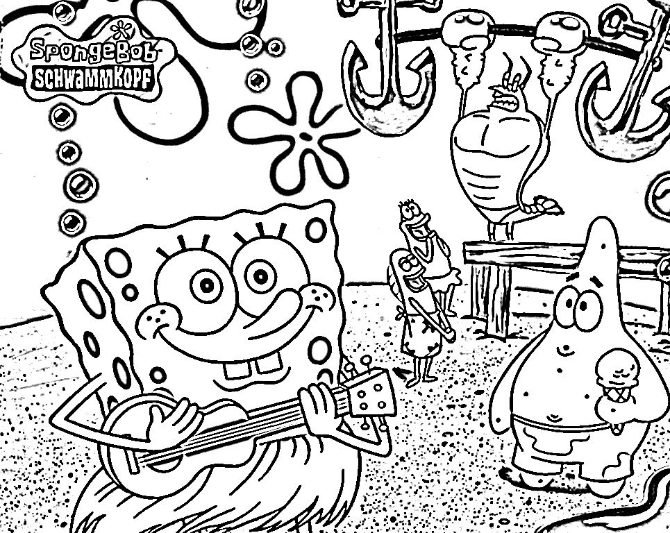 Spongebob Squarepants Colouring Pictures To Print | Alfa Coloring 