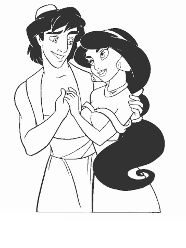Aladdin And Jasmine Coloring Pages - Free Printable Coloring Pages 