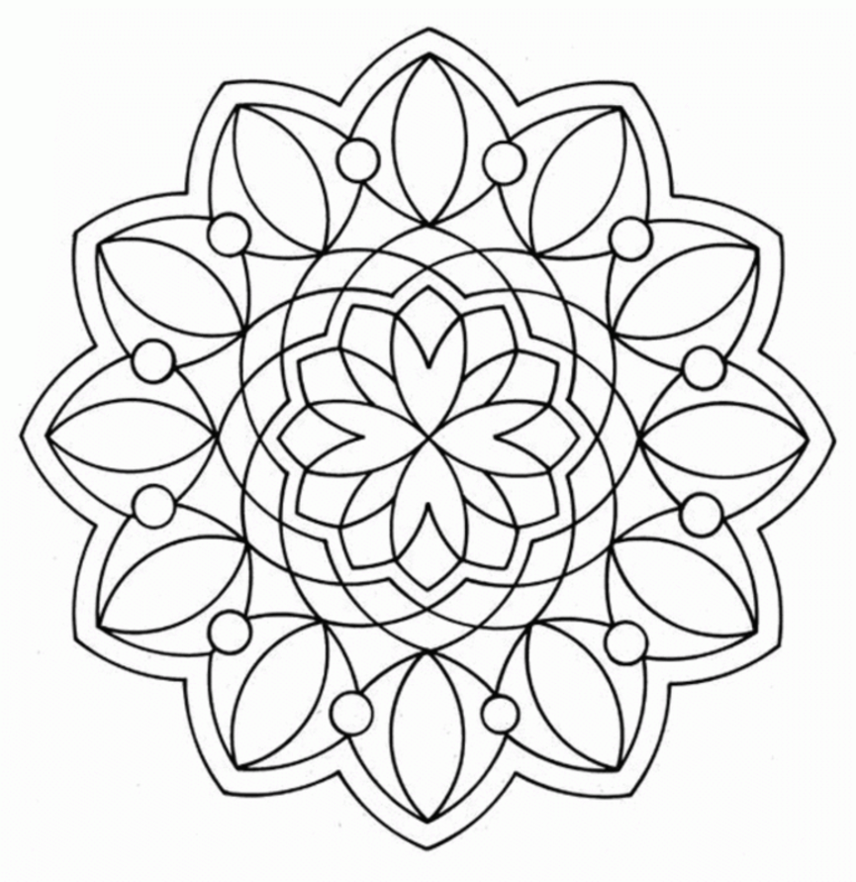 Free Geometric Mandala Coloring Page