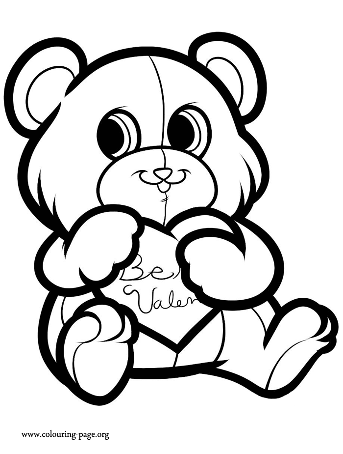 Valentine's Day - A cute Love Bear coloring page