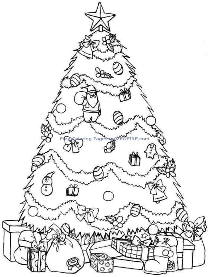 Printable Christmas Tree Coloring Pages For Kids & GirlsChristmas 