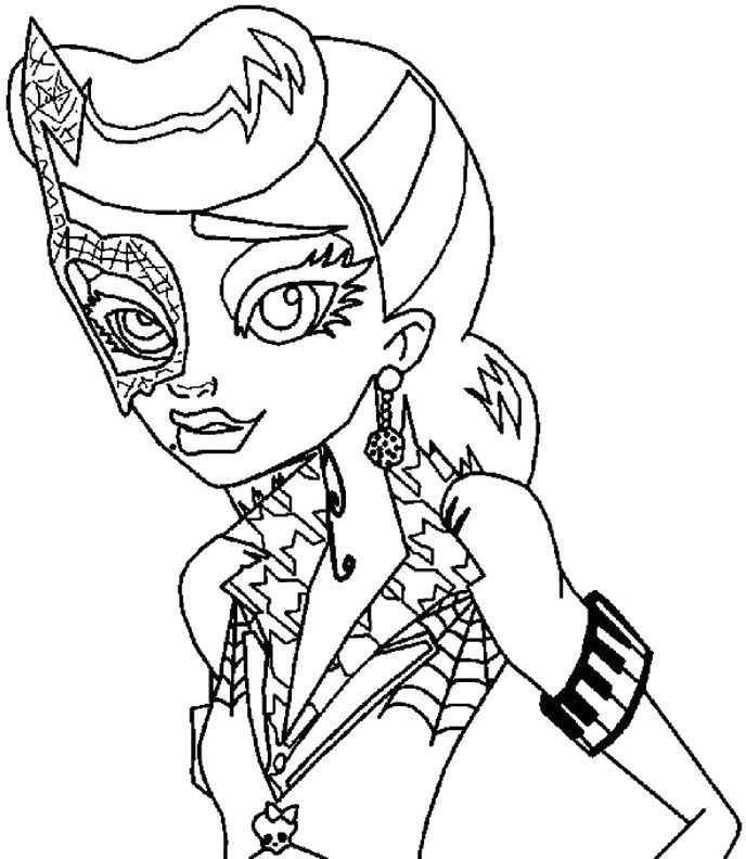 Twin Monster High Purrsephone Meowlody Coloring Pages - Monster 
