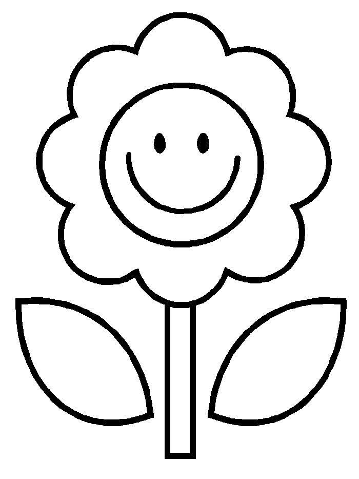 print easy flower coloring pages kids
