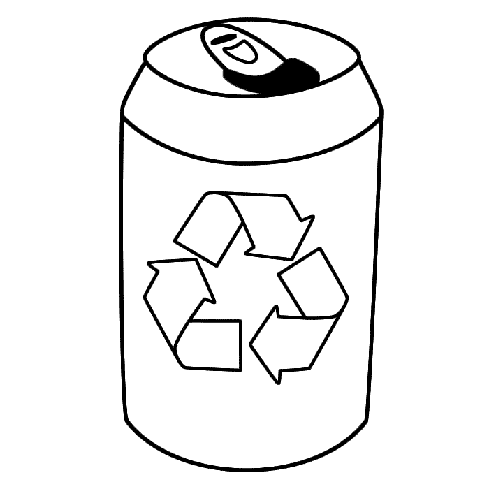 Drink Tin with symbol - Coloring Page (Earth Day)