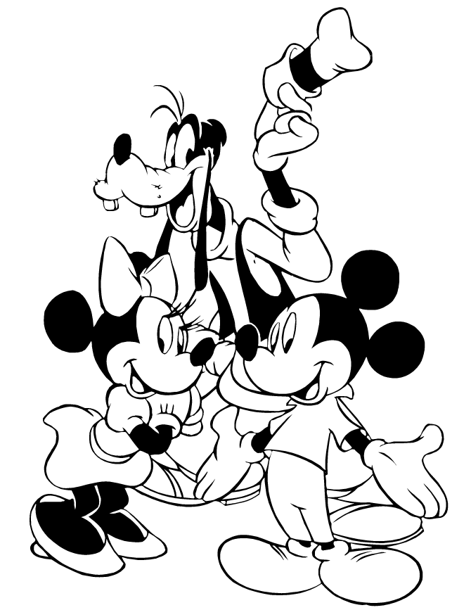 Mickey Mouse Reading To Pluto Coloring Page | Free Printable 