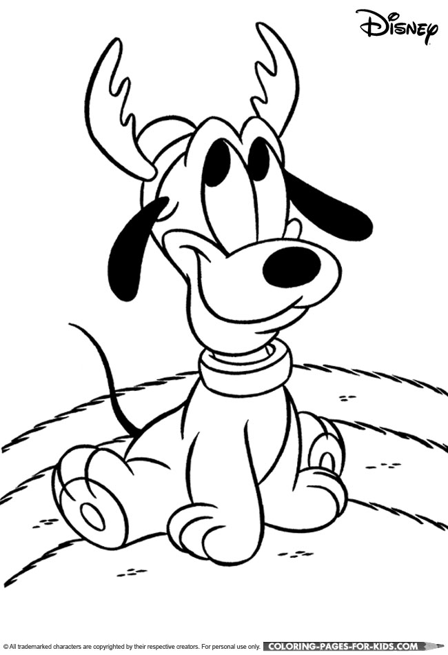baby pluto christmas Colouring Pages