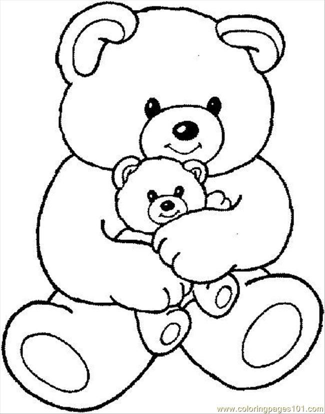 printable coloring page teddybear cartoons little polar bear 