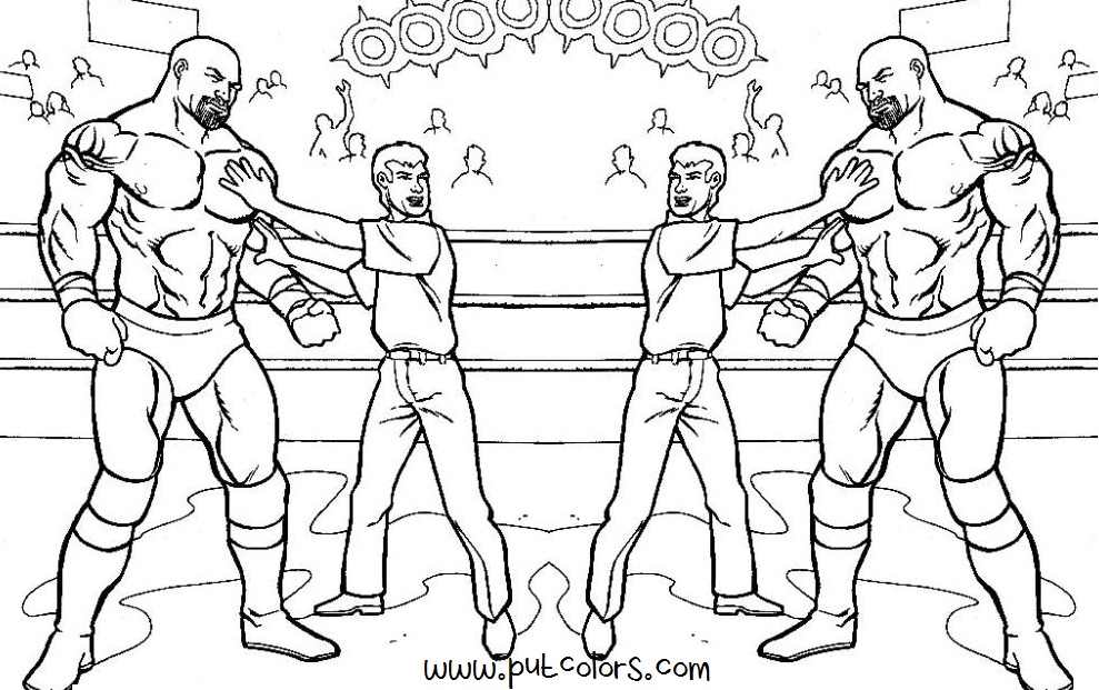 coloring pages of wrestling for kids : Printable Coloring Sheet 