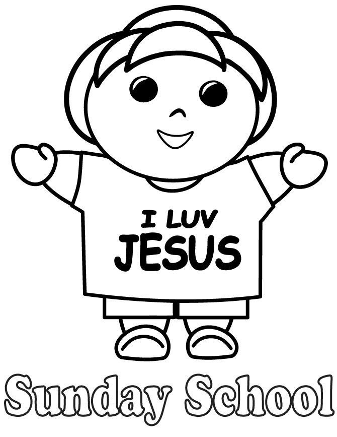 Sunday School I Love Jesus Coloring Page | Free Printable Coloring 