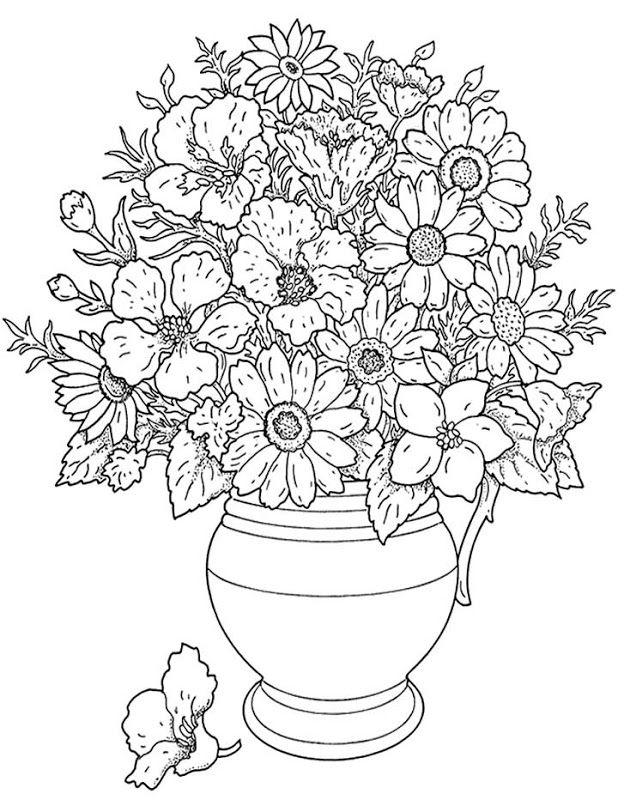 Large Flower Coloring Pages