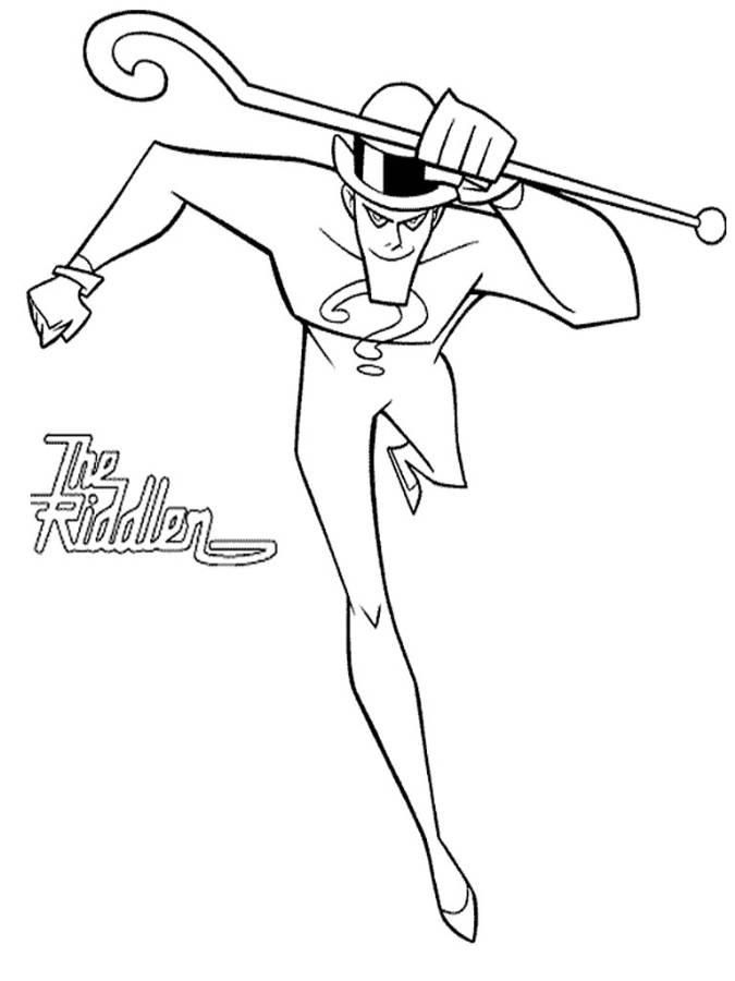 The Riddler Batman Enemy Coloring Pages