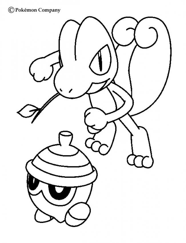 Treecko and Seedot Pokemon coloring page. More Grass Pokemon Coloring sheets  on hellokids.com | Pokemon, Tatuaggio pokemon, Libri da colorare